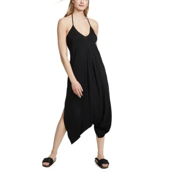 FREE PEOPLE FP MOVEMENT x ONZIE BLACK HAREM HALTER ONE PIECE JUMPSUIT ROMPER S/M - Picture 3 of 5
